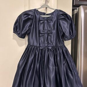 Janie and Jack Midnight Blue Puff Sleeve Dress